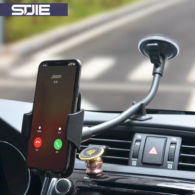 STJIE Mobile Phone Stand Holder Windshield Universal Flexible Gooseneck