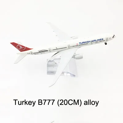 Турецкие авиалинии Boeing777 20 см модель самолета Турция 16 см B777 модель самолета оригинальная модель A350 литая под давлением игрушечная модель самолета - Цвет: 20CM MX80Turkey