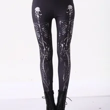 JIGERJOGER 3D печать оптом, с черепом праздник черные спортивные штаны девушки в виде скелета на Хэллоуин бег Гимнастика-Пилатес леггинсы