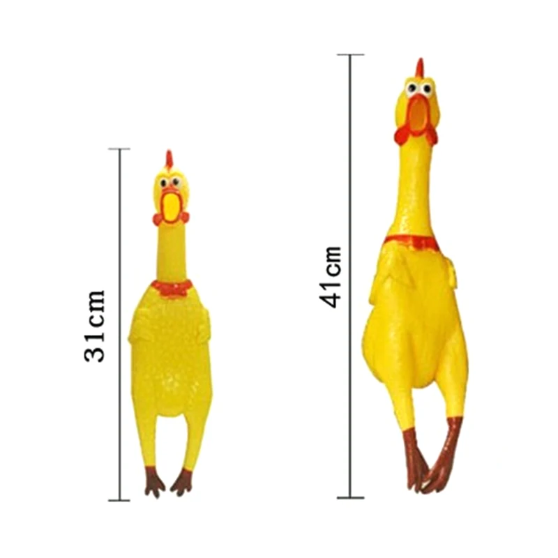 17 см 31 см 41 см смешной желтый пластиковый пронзительный Куриный питомец дрессировочные игрушки для собак сжимающий писк пищалка Жевательная кричащая игрушка для домашних животных подарок
