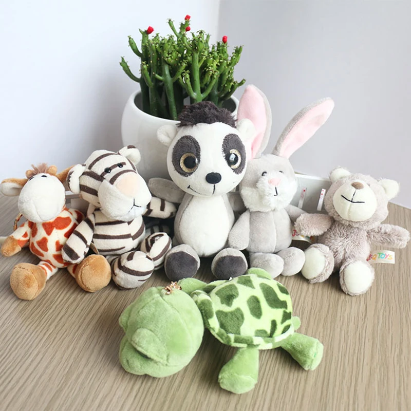 

Cute Cartoon Animal Plush Toy Keychain Backpack Keychain 15cm Small Gift Couple Turtle White Tiger Lemur Rabbit Giraffe 2019