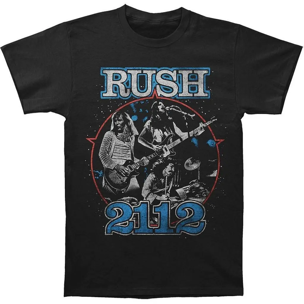 Rush 2112 Live Men's Black T Shirt S XXL New Cotton Shirts Cheap