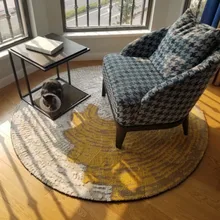 Ковер в современном стиле с 3D геометрическим рисунком, большой ковер в круглой форме для гостиной, напольный коврик, домашний декоративный ковер в пасторальном стиле