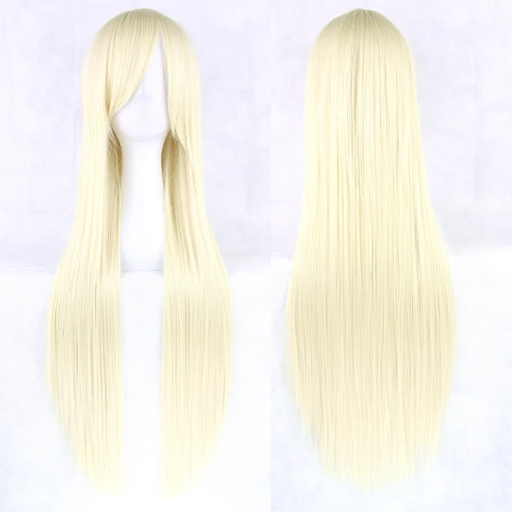 Soowee 80 см длинные прямые синтетические волосы парики-женский серебристый серый парик розовый синий белый косплей парики для женщин накладные волосы - Цвет: 1B/27HL