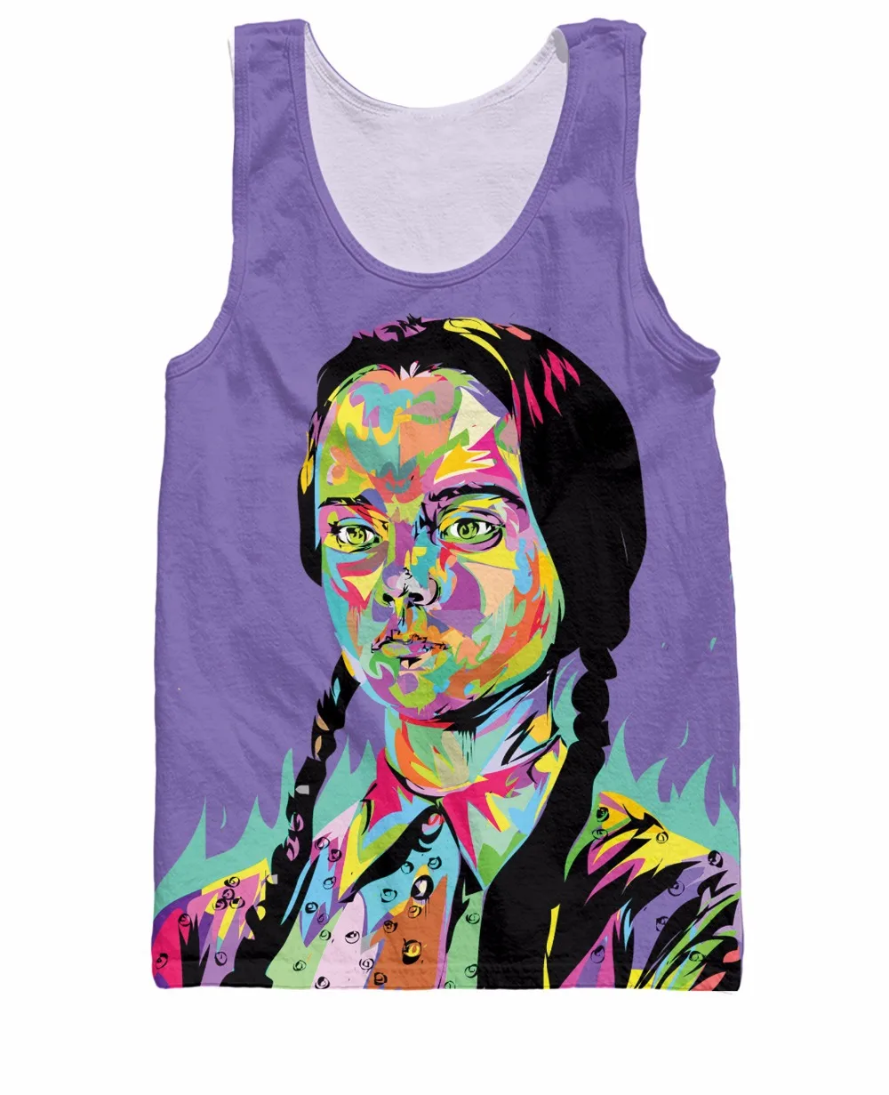

Death And Rock Sick Wednesday Addams Technodrome1 Tank Top Hip Hop Tops Vest Streetwear Summer Style Tee Jersey For Women Men