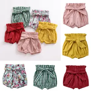 casual loose plain elastic waist shorts