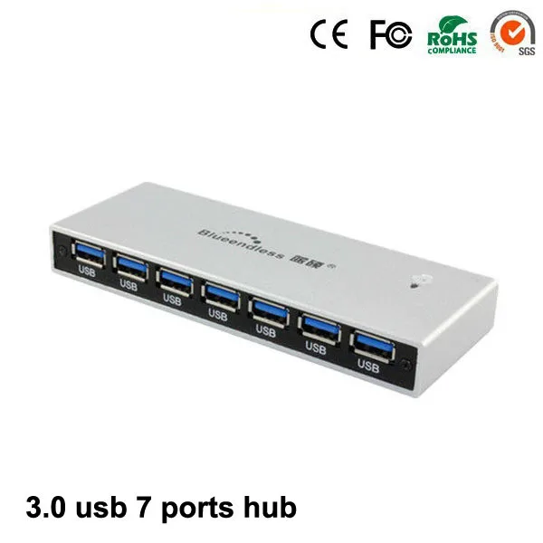 4-Port USB 3.0 Multi HUB Splitter Aluminum Adapter High Speed For PC Mac LOT H