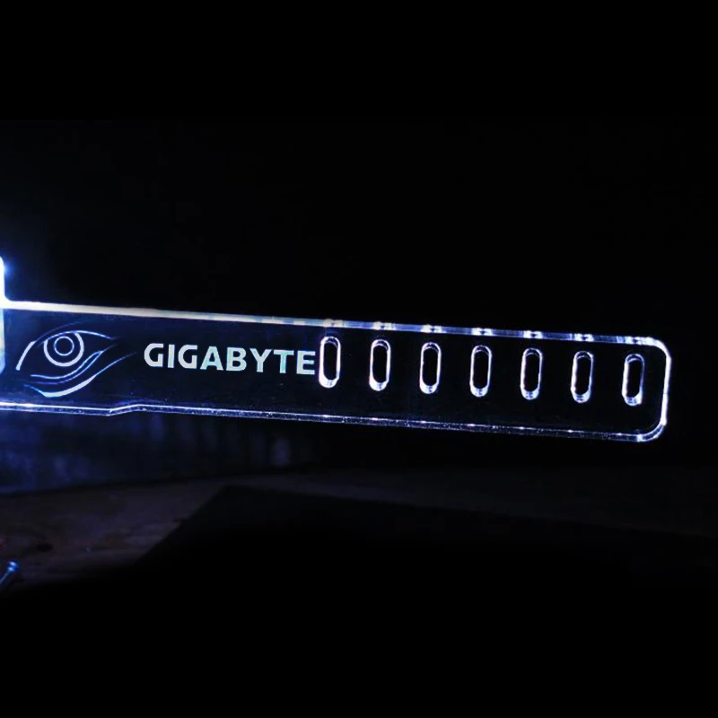 Newest Blue For GIGABYTE PCI HIS LED Luminous Computer Main Box Cool Graphics Custom Support Frame Display Cards Components Jack