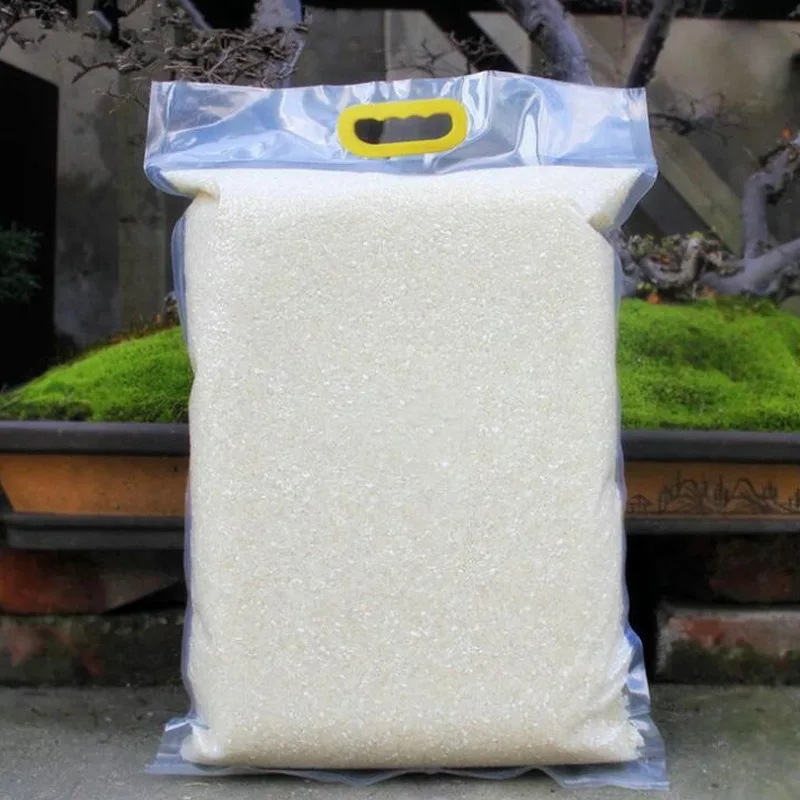 

10pcs 5kg Transparent plastic nylon rice grain packaging bags food grade vacuum bag large pouch kitchen storage pocket organzier