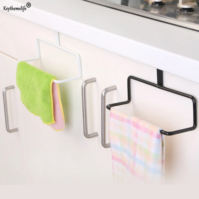 Special Price Keythemelife 1PC Iron Towel Rack Hanging Holder Organizer Bathroom Kitchen Cabinet Cupboard Hanger Storage Rack 2B