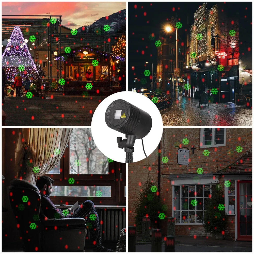 

Holiday Lighting Christmas snowflake projector lighting Rain and snow effect Outdoor led lawn light Waterproof for Garden