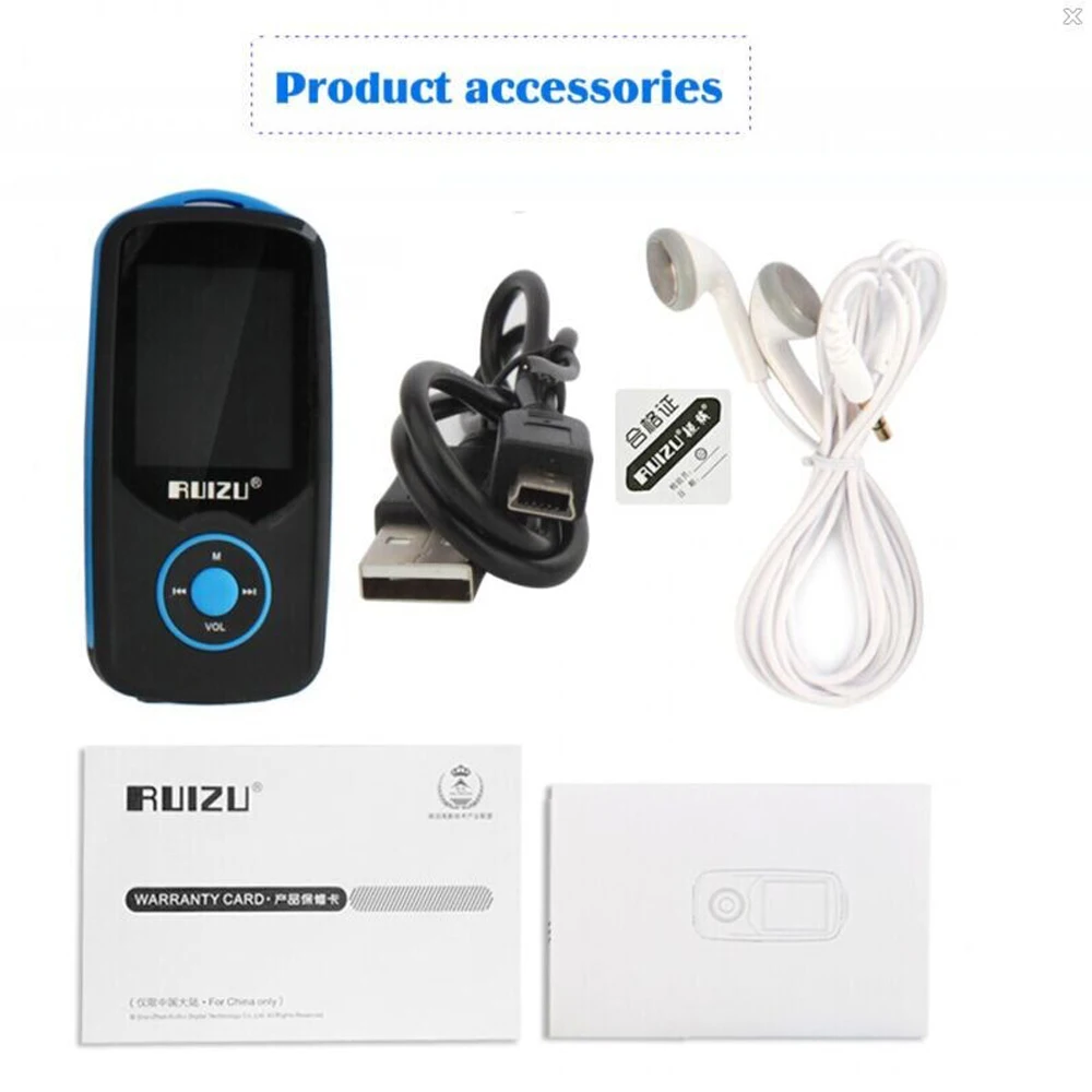 Ruizu X06 без потерь Flac Портативный Hifi Цифровой Спорт Аудио экран Mp 3 Музыка Mp3 плеер