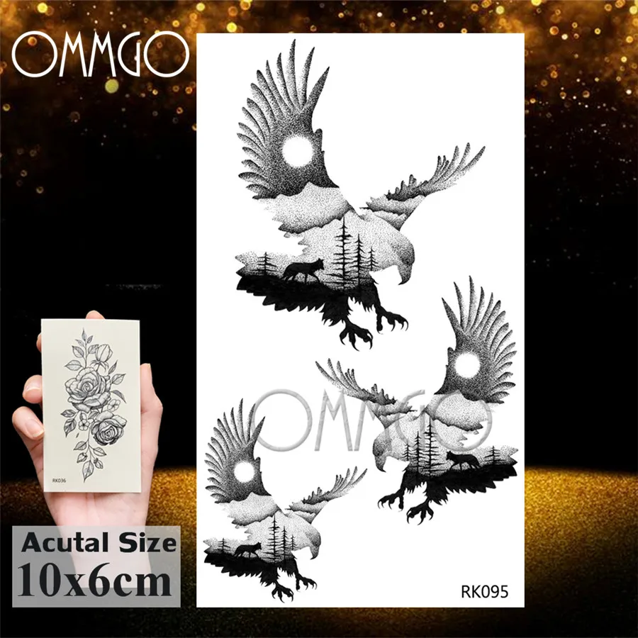 OMMGO Doodle Tiger Flash геометрические Временные татуировки, наклейки, алмазные фальшивые татуировки для детей, для мальчиков, татуировки на заказ, боди-арт - Цвет: ORK095