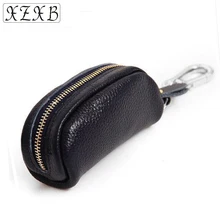 Мужской кошелек из натуральной кожи на молнии, брелок для ключей, автомобильный Футляр для ключей, ключница, сумочка, кошелек
