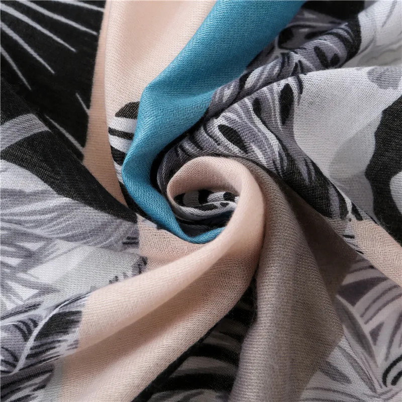 Ранний весенний шаль шарф женский Национальный Ветер шарф тропические листья цветной хлопок и рука фетр Шарф Солнцезащитный пляжный шарф