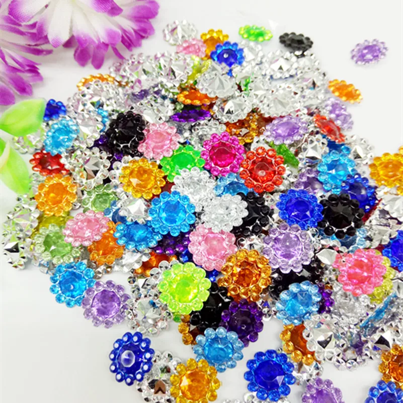 

230pcs flower mixed color diameter 10mm Acrylic pointed beads Pendants for Jewelry Making DIY wedding banquet gift decoration