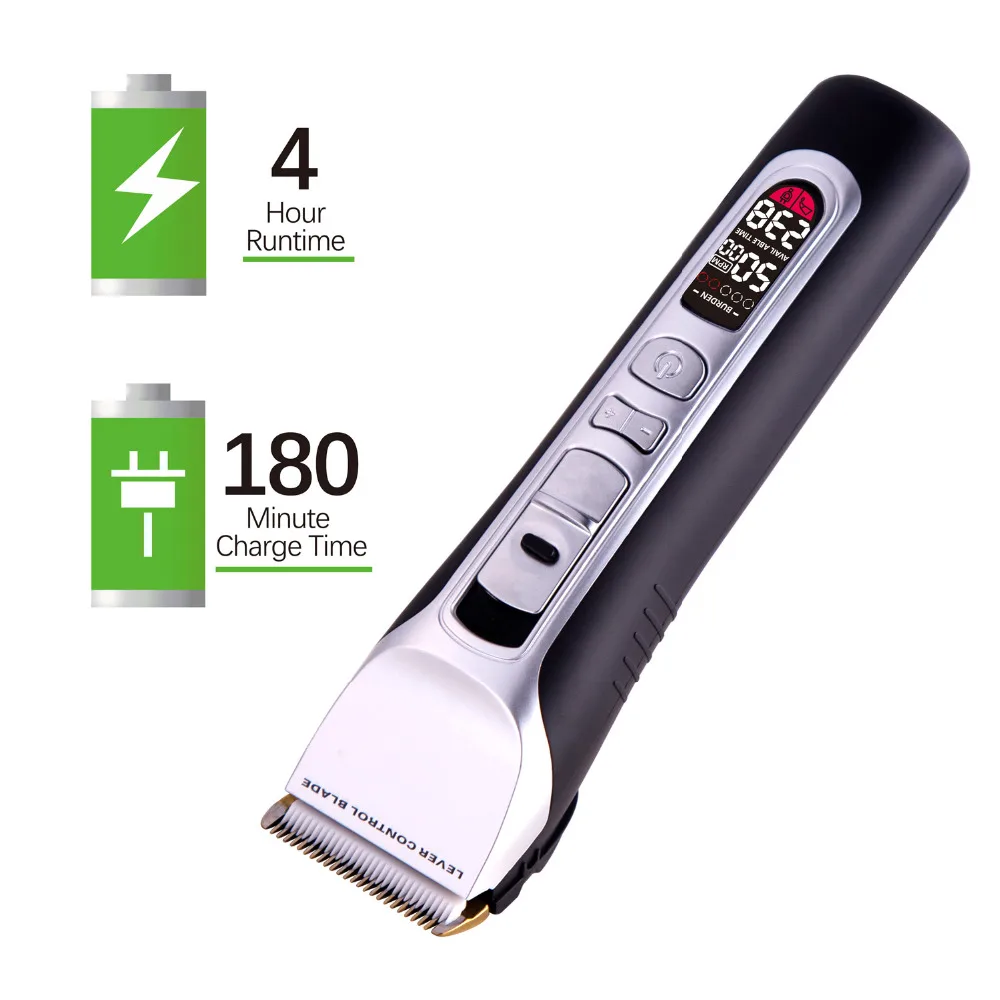 Barber Electric Hair Clipper Rechargeable Hair Trimmer Titanium Ceramic Blade LCD Display Universal voltage 100-240V Clipper (10)