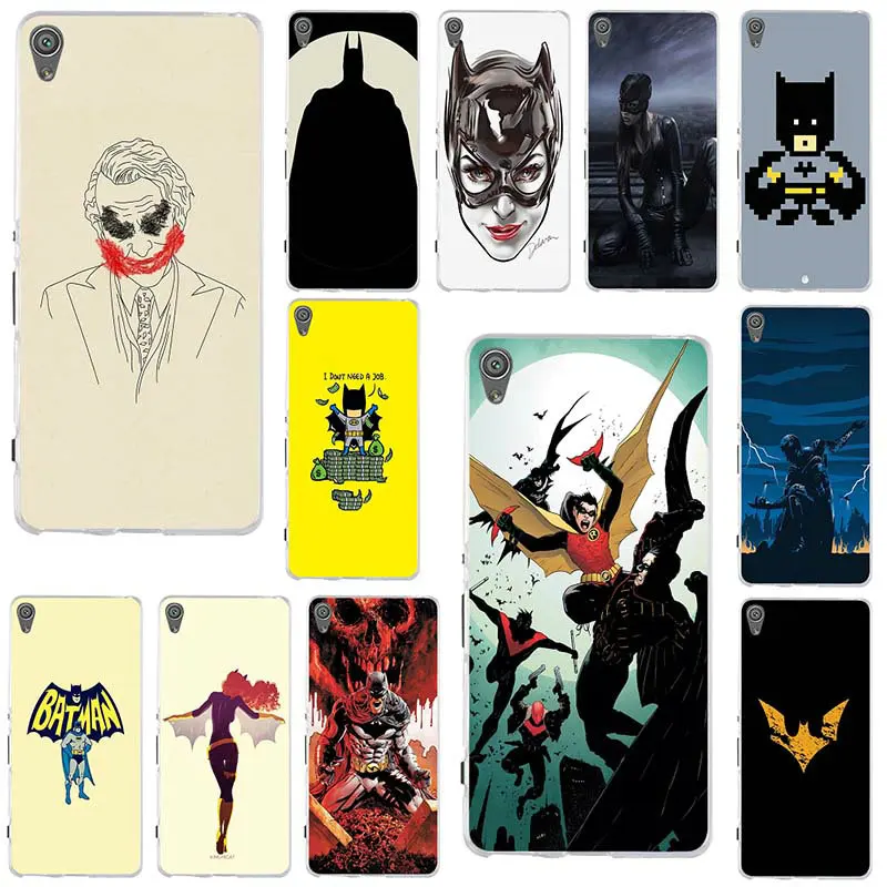Clear Case Cover For Sony Xperia Z Z1 Z2 Z3 Z4 Z5 Compact M2 M4 M5 T3 X XA E3 E5 Soft Silicone Mobile Phone Hero Batman Art |