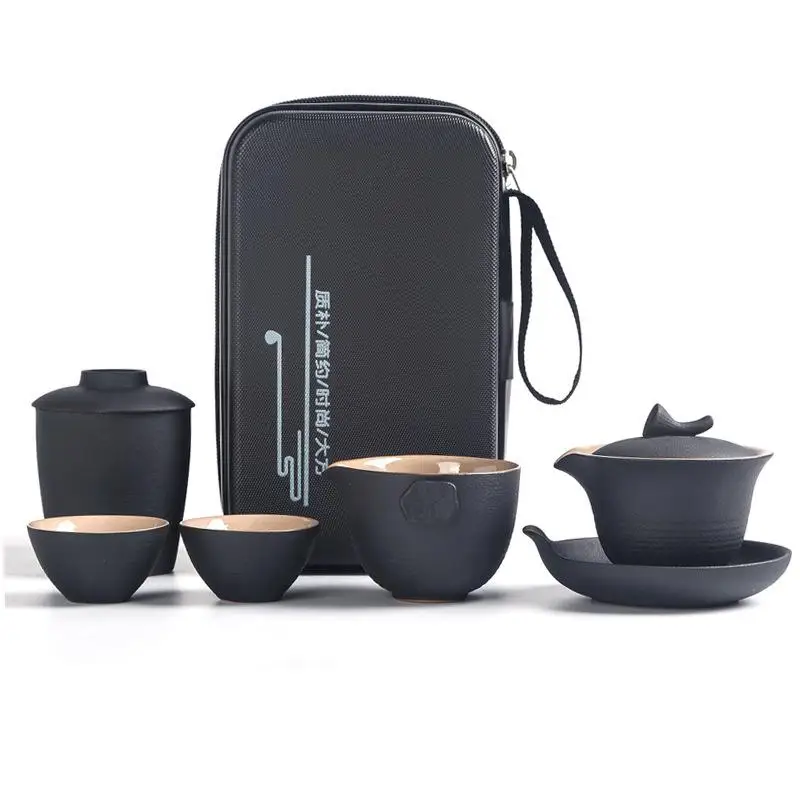  Portable Tea Set Beautiful And Easy Teapot Kettle Chinese Travel Ceramic Portable Teaset Gaiwan wit