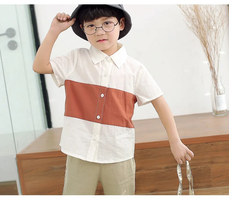 cotton short sleeve patchwork t shirts for teenage boys school blouse kids tops clothing children summer casual t shirt 2018 (21)