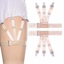 Для мужчин s регулируемый фиксатор скольжения Сексуальная рубашка держатель Мужская Рубашка Остается подвязки эластичные тиранты Crease сопротивление подтяжки