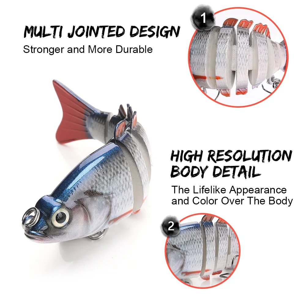 TREHOOK Мульти соединенная жесткая приманка 8 см 10 г Реалистичная Приманка Crankbait