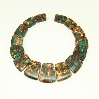 

15PCS,Smooth Brown&Green Impression Emperor Stones Set Beads Necklace Pendants,17-35x25-30mm