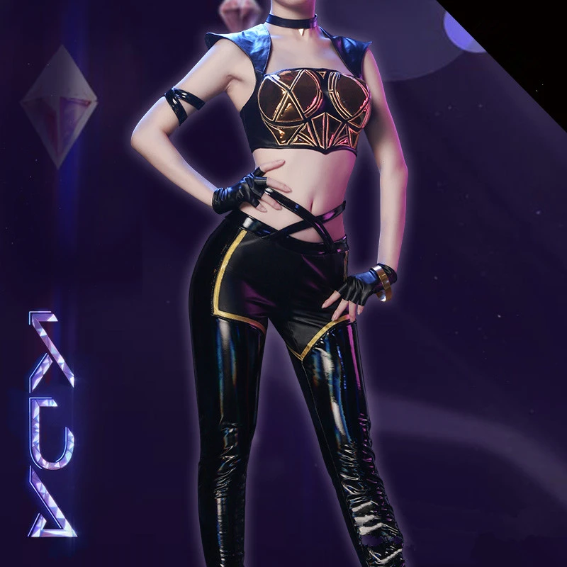 Hot Game LOL K/DA KDA New Skin the Nine-Tailed Fox Ahri Kaisa Akali Evelynn Cosplay Costume New Clothing Dress and Wig