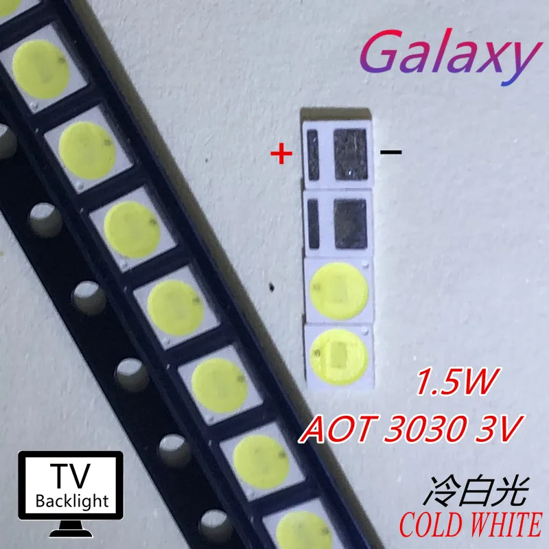 Для 2000PCS AOT подсветка высокой мощности Светодиодный 1,5 W 3V 3030 95LM холодный белый ЖК-подсветка для ТВ приложения EMC 3030C-W3C3 aot
