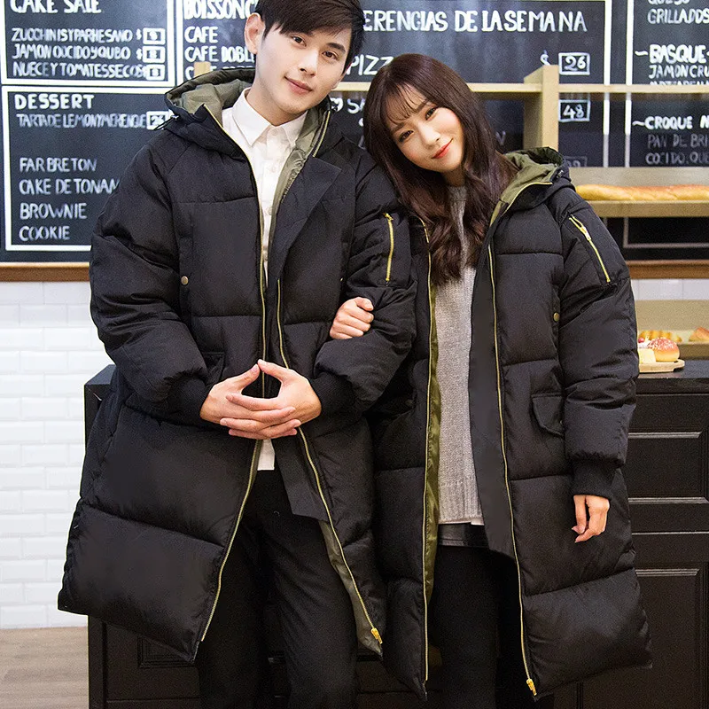 Warm Parka Oversized Coats Winter Jacket Women,Jaqueta Feminina,Men And Women Lovers Coats Plus Size Cotton Hooded Jacket C2415