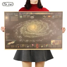 TIE LER Млечный Путь Туманность карта Ностальгический винтажный крафт-бумага плакат украшение живопись наклейки на стену 72,5X48,5 см