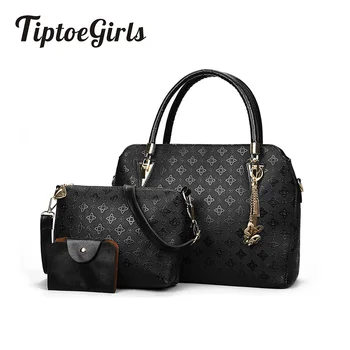 

Tiptoegirls High Quality Three-Piece Composite Bag 2018 New Fashion Printing Handbag Casual Wild Shoulder Female Bag Wholesale