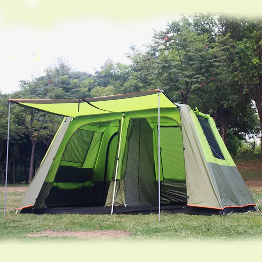 Cheap 4-6 person Automatic 2 bedroom 2 layer Aluminum pole waterproof hiking travel family fishing beach shelter outdoor camping tent