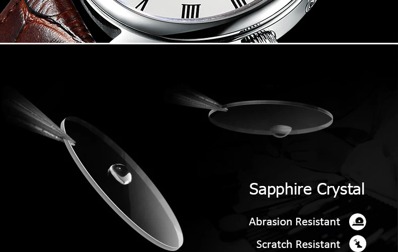 AESOP thinness 9 mm classic style Watch Men Quartz Moon Phase Male Clock Genuine Leather Relogio Masculino hour new arrival