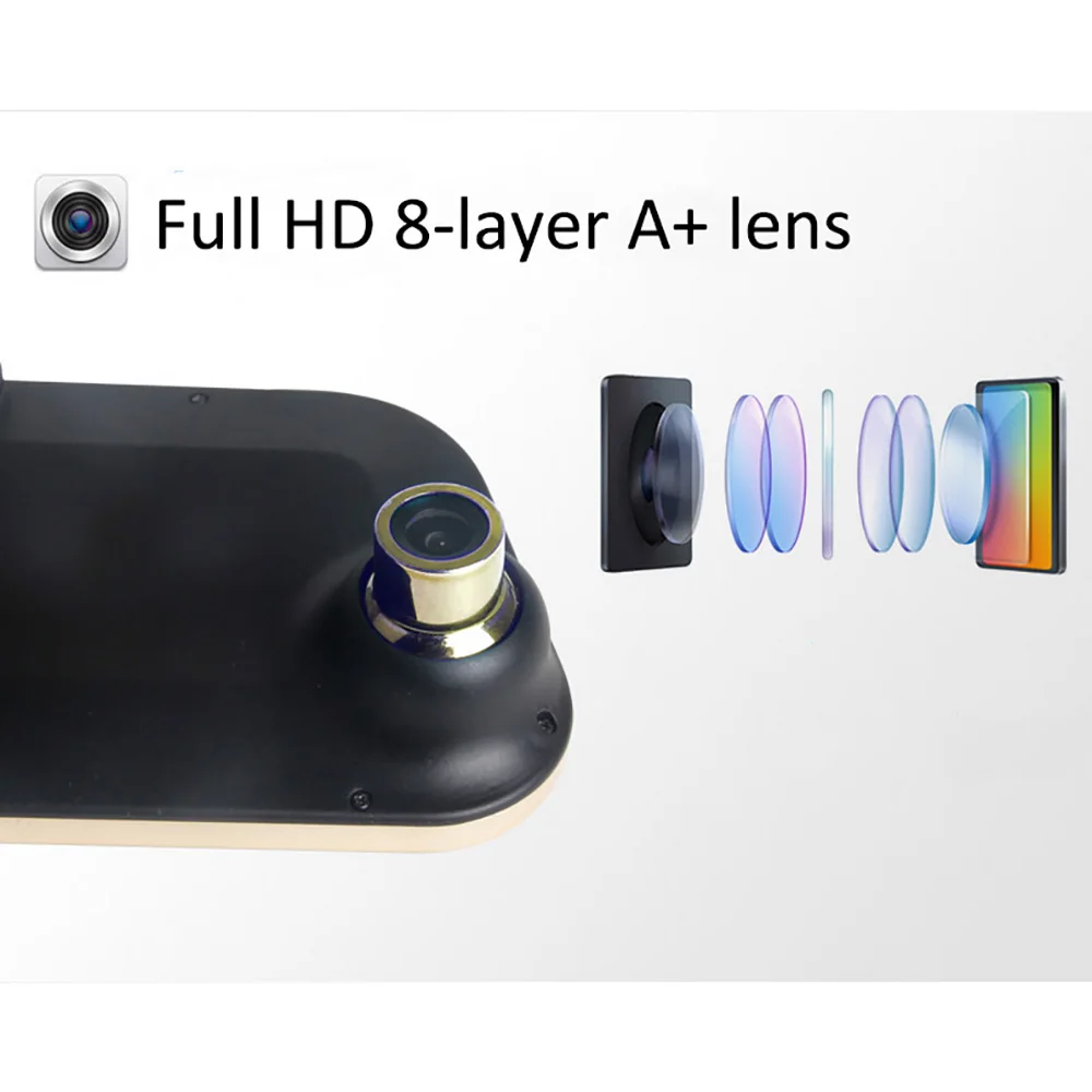 HD видеорегистратор с ночным видением, видеорегистратор, видео зеркало заднего вида, Автомобильная камера заднего вида, двойной объектив, передний задний, двойная запись