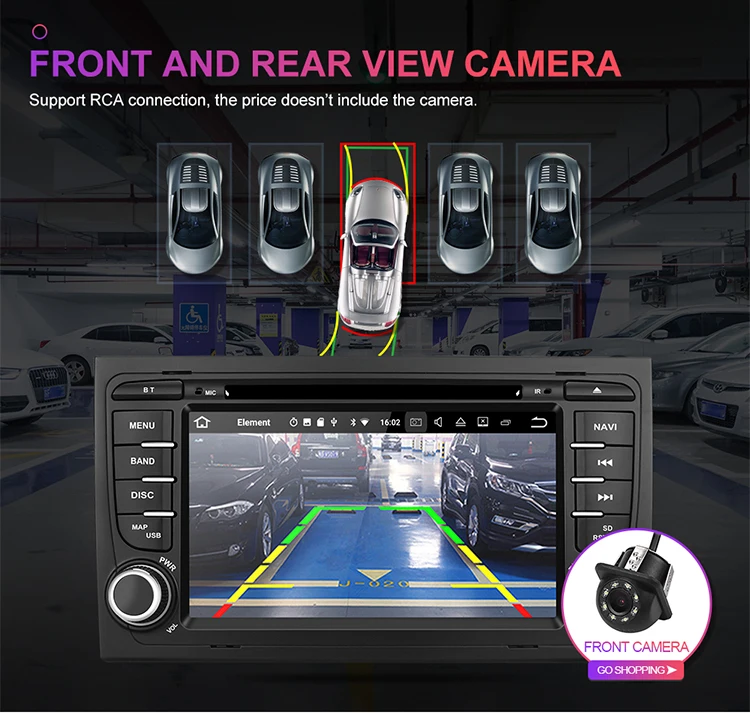 Top Isudar 2 Din Auto Radio Android 9 For Audi/A4/S4 2002-2008 Quad Cores RAM 2GB Car Multimedia Video DVD Player GPS USB DVR FM/AM 14