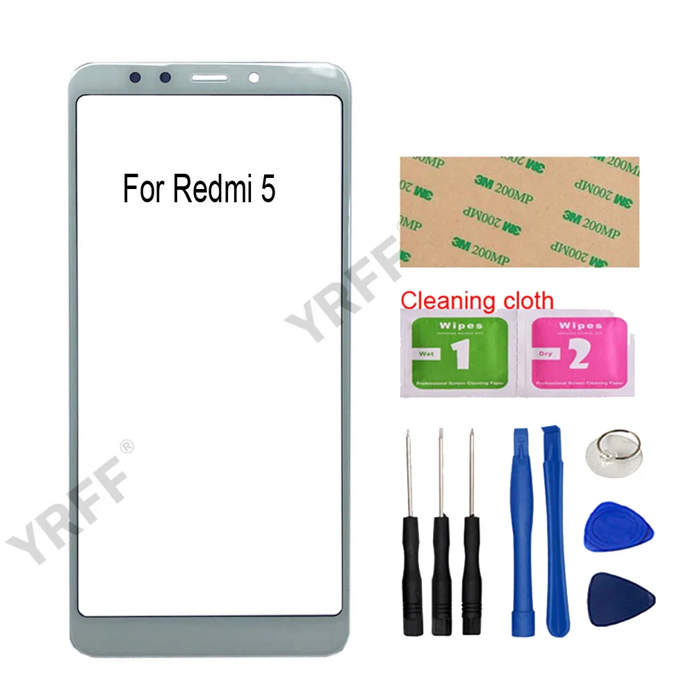 White And Tools Внешнее стекло мобильного сенсорного экрана для Xiaomi Redmi 5 note 5 note5 Замена передней стеклянной панели - Цвет: White And Tools