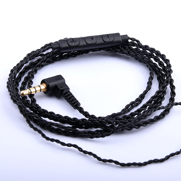 FDBRO 3,5 мм DIY заменить кабель для наушников бескислородный Медный Серебряный наушники с покрытием обновленный провод с микрофоном MMCX/2PIN/IE80/IM/A2DC - Цвет: Black