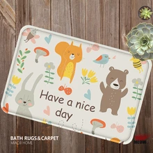 [MIAOJI] милый зоо прекрасный мультфильм мягкий коврик для ванной влагопоглощающий коврик нескользящий 40x60 см