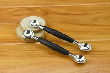 

by dhl 500pcs practical Double-End Multi Function Fruit Spoon Stainless Steel Melon Baller Ice Cream Scoop Spoon