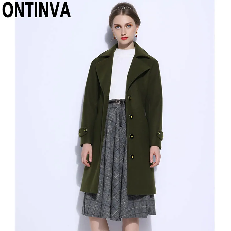 À Dames Laine Plus La Les Vert De Pour D'hiver Taille Longue Manteau Bureau Xxl Mode Manches Couleur 2018 3xl 5xl 4xl Élégant Femmes Longues Xl Outwear qxFHgYwf