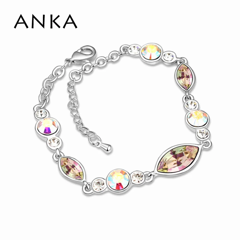 Односторонние браслеты для женщин Pulseira женский цветок браслет с подвесками Кристаллы из Австрия#103728