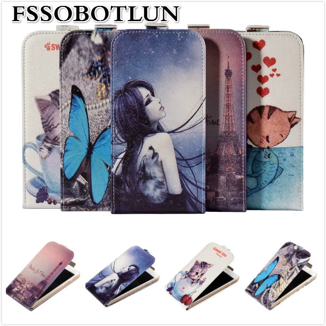 

Factory price ,Top quality Cartoon Painting Vertical flip PU leather mobile phone bag cover case For Fly IQ4511 Tornado One Octa