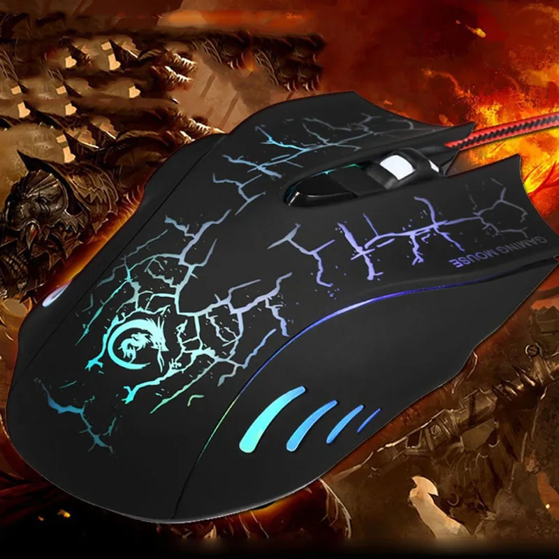 Игровая мышь rgb 6 кнопок 5500 точек/дюйм Профессиональная Usb Проводная Бесшумная