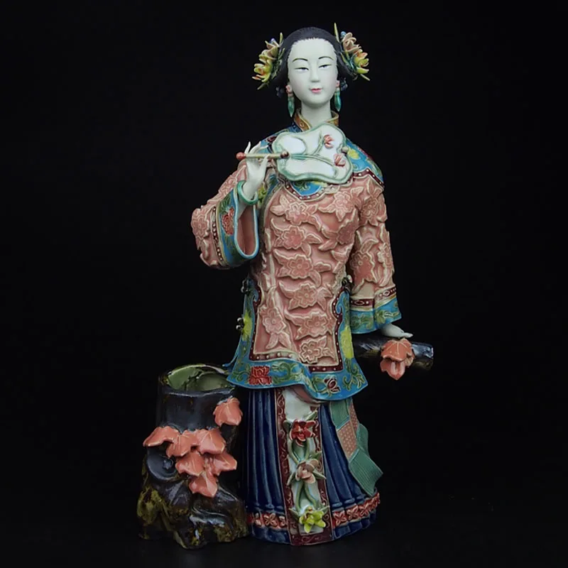 Folk Art Porcelain Ceramic Traditional Chinese Lady Figurine Collection