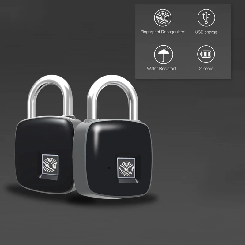 

Anti-theft Smart Fingerprint Lock Waterproof Keyless Door Cargo Padlock for Bag Door Suitcase SL@88