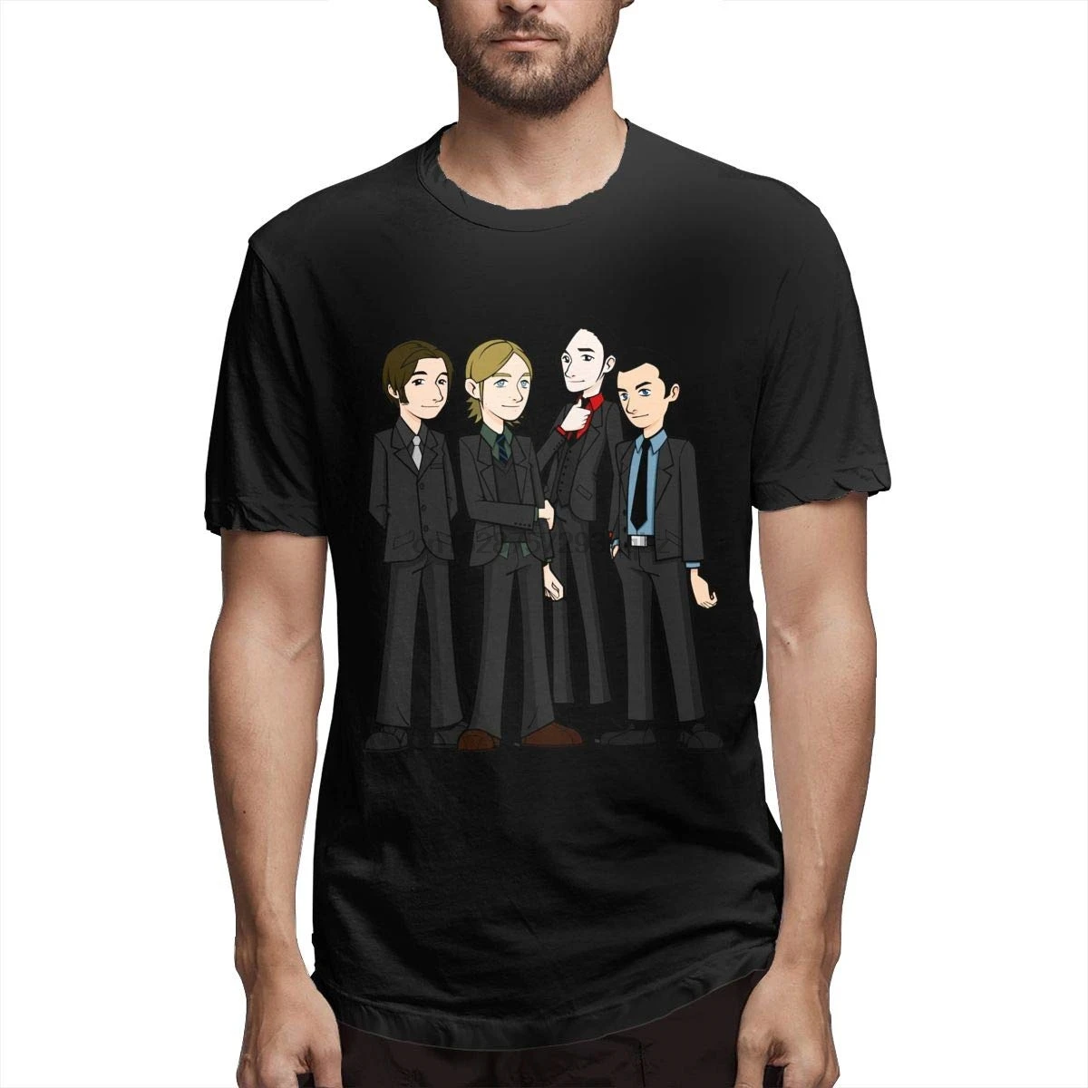 

DaihAnle Interpol Band Summer Men's Short Sleeve Round Neck Print T-Shirt