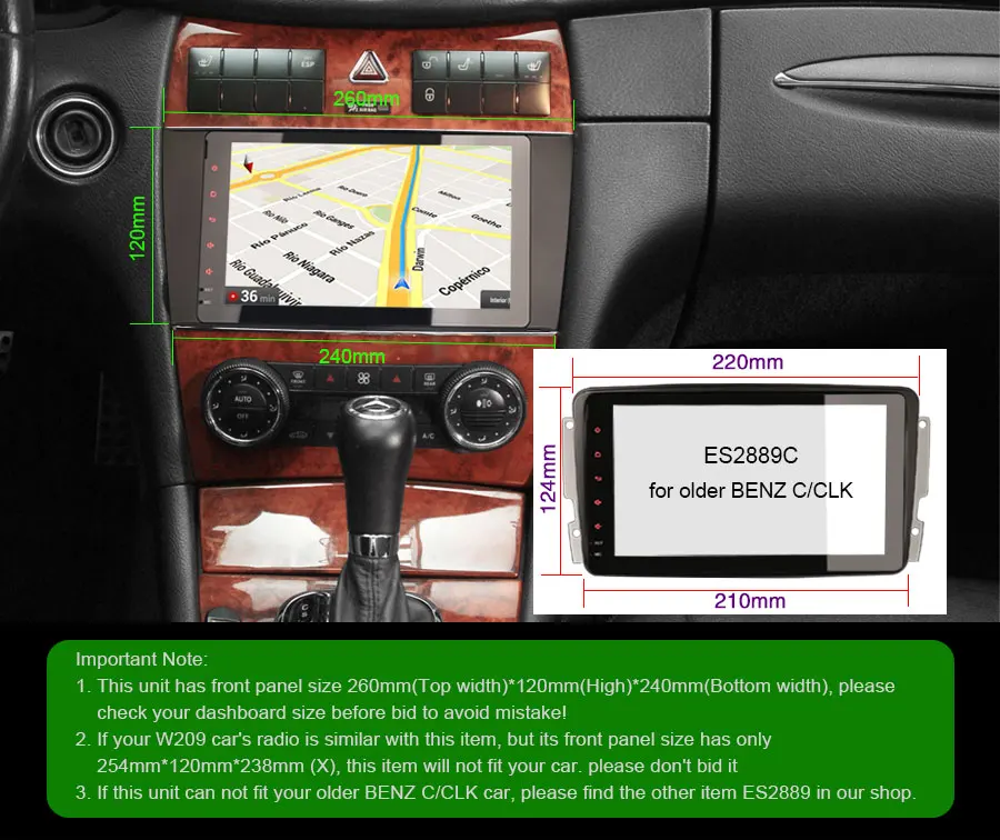 Cheap Erisin ES2883C 8" Car Multimedia Player Android 8.1 DAB+ DVR OBD GPS for Mercedes Benz C/CLK Class W203 W209 4