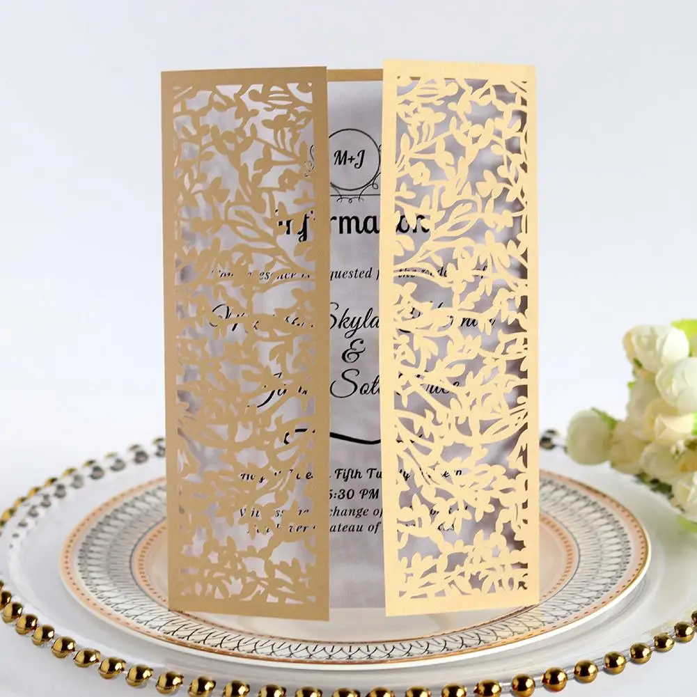  10pcs Wedding Decoration European Bow Invitation Laser Cutout Invitation Holiday Wedding Invitation - 33030362216