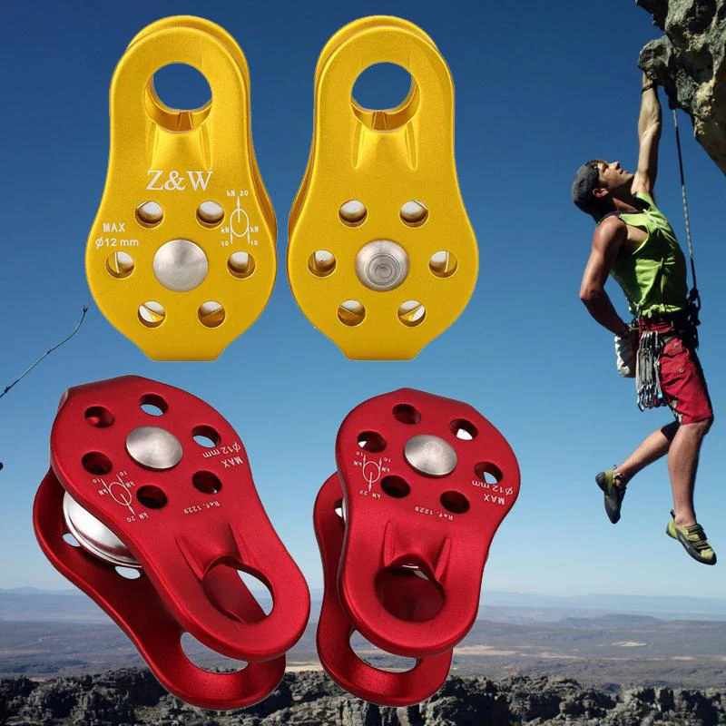 

1Pc Single Climbing Fixed Pulley for 12mm Rope Carabiners EDC Clasps Mountain Hiking Climbing Survival Pulleys for Rope Rescue